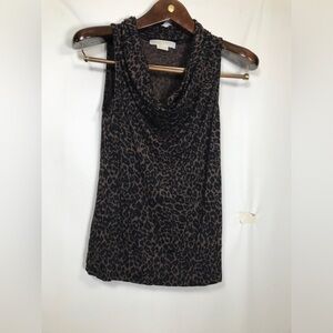 Michael Kors Womens Size Xs Leopard Cheetah Sleeveless Tank Blouse